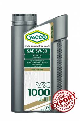 VX 1000 LL III 5W30 YACCO