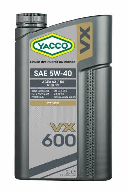 VX 600 5W40 YACCO